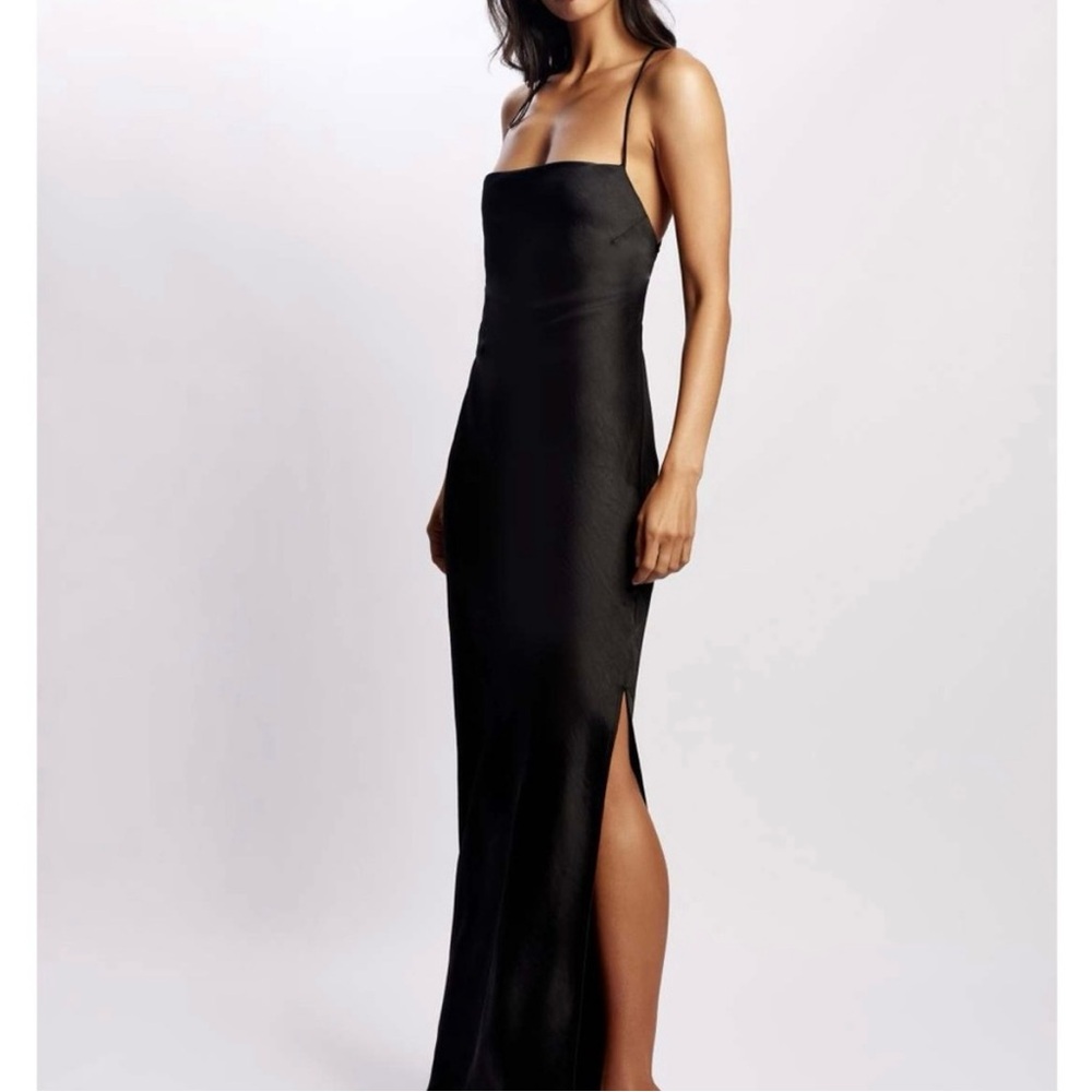 MESHKI Black Satin Maxi dress (Sydney)